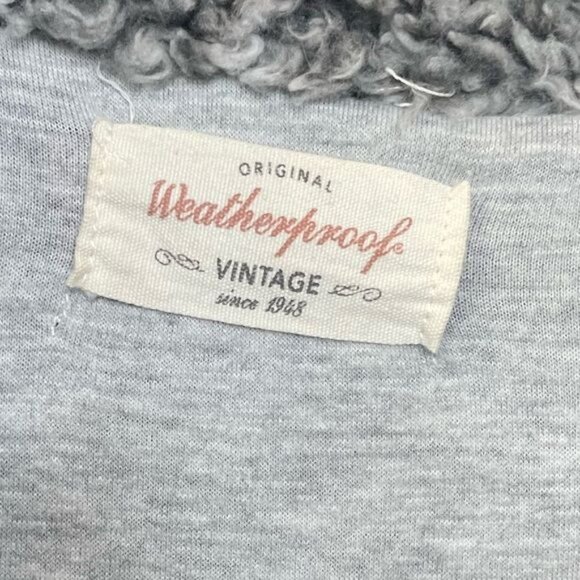 Weatherproof Vintage Women Frosty Tipped Sherpa Pullover Charcoal Half-Zip Large - Picture 4 of 10